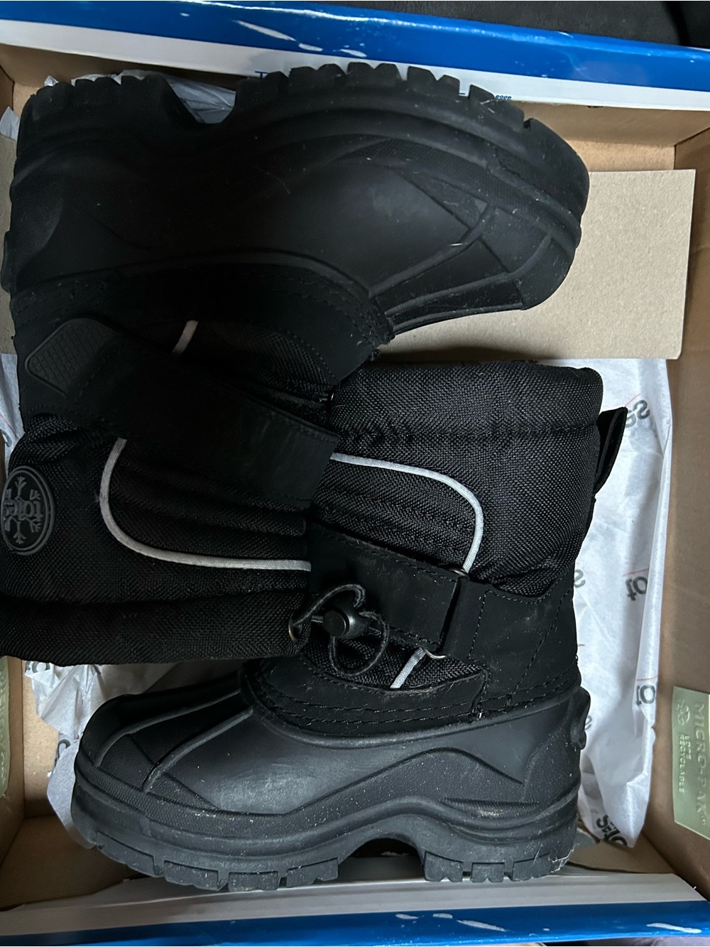 totes Kids Black Insulated Snow Boots with Easy Toggle